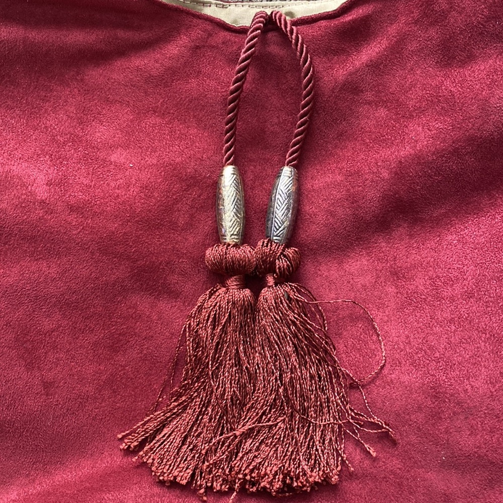 Deep Red Ultrasuede Happy Hobo bag - Picture 6 of 11